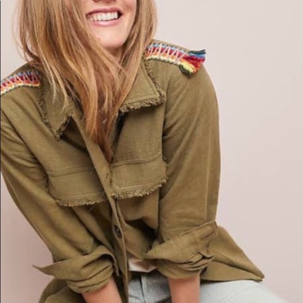 Moon River Fringe Trim Utility Jacket